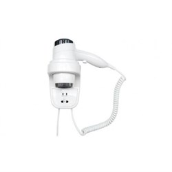 Настенный фен Nofer HOTELline белый с розеткой 1800-2200 W (02012.W) M100978 - фото 2654982