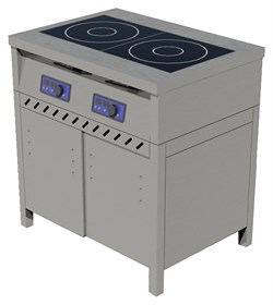 Плита индукционная ЦМИ ПИ-2 (820х600х870 мм) закрытая, двери-купе E71264 - фото 2957134