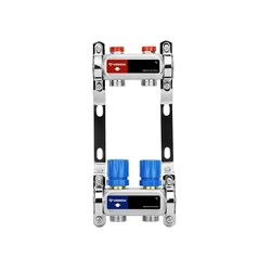 Коллектор Varmega VM155 1 х3/4 , 2вых., c вентилями, сталь нерж., синий VM15502 - фото 4497053