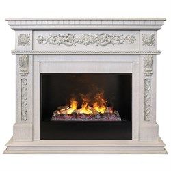 Электрокамин с 3D эффектом живого пламени Real-Flame Estella 25,5/26 WT с очагом Black вставка + 3D Cassette 630 M68474 - фото 4741573