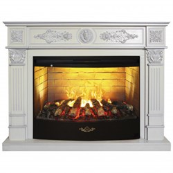 Пристенный электрокамин Real-Flame Leonardo 33 WT с очагом 3D Firestar 33 M194343 - фото 4741867