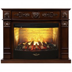 Пристенный электрокамин Real-Flame Leonardo 33 NT с очагом 3D Firestar 33 M194345 - фото 4741871