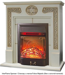 Деревянный камин (портал+очаг) InterFlame Spenser / Спенсер с очагом Fobos Majestic M110077 - фото 4742455