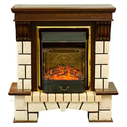 Комплект электрокаминов с искусственным камнем Real-Flame Stone new STD/EUG AO (DN) с очагами Fobos/Majestic M31380 - фото 4743054