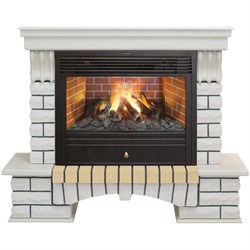 Комплект электрокаминов с искусственным камнем Real-Flame Country 26 WT с очагом 3D Novara 26 M38876 - фото 4743082