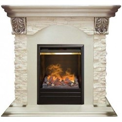 Современный 3D камин с эффектом живого огня Real-Flame Dublin LUX STD/EUG WT с очагом 3D Olympic M68264 - фото 4743107
