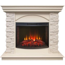 Комплект электрокаминов с искусственным камнем Real-Flame Elford STD/EUG WT с очагом Evrika 25,5 LED M52183 - фото 4743144