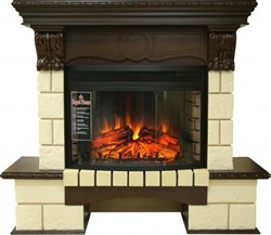 Комплект электрокаминов с искусственным камнем Royal Flame Pierre Luxe Шампань с очагом Dioramic 25 (Темный дуб) M51330 - фото 4743169
