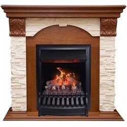 Комплект электрокаминов с искусственным камнем Real-Flame Dublin LUX STD/EUG AO с очагом 3D Oregan M68261 - фото 4743170