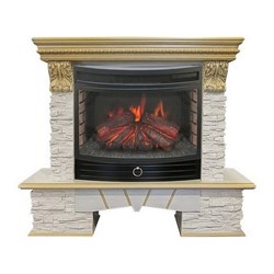 Комплект электрокаминов с искусственным камнем Real-Flame Rockland LUX 25/25,5 с очагом Firefield 25 S IR M52688 - фото 4743242