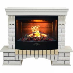 Комплект электрокаминов с искусственным камнем Real-Flame Country 33 WT с очагом 3D Firestar 33 M52992 - фото 4743296