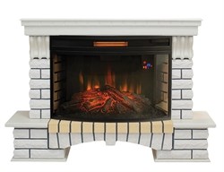 Комплект электрокаминов с искусственным камнем Real-Flame Country 33 WT с очагом Firespace 33 S IR M52994 - фото 4743306