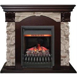 Комплект электрокаминов с искусственным камнем Real-Flame Dublin ROCK STD/EUG AO с очагом 3D Oregan M68290 - фото 4743379
