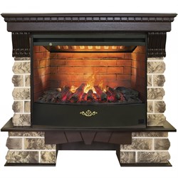 Комплект электрокаминов с искусственным камнем Real-Flame Kansas 33 AO с очагом 3D Firestar 33 M68293 - фото 4743384