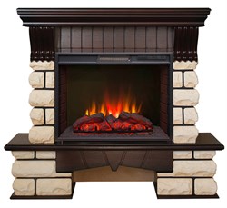 Комплект электрокаминов с искусственным камнем Real-Flame Kavkaz 25,5/24 с очагом Sparta 25,5 LED M104888 - фото 4743407