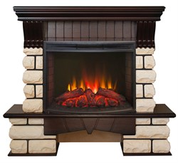 Комплект электрокаминов с искусственным камнем Real-Flame Kavkaz 25,5/24 с очагом Evrika 25,5 LED M104889 - фото 4743408