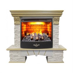 Комплект электрокаминов с искусственным камнем Real-Flame Rockland Lux 25/25,5 WT 3D Firestar 25,5 M108838 - фото 4743425