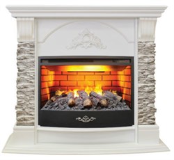 Комплект электрокаминов с искусственным камнем Real-Flame Athena GR STD/EUG/25/25 5 WT с очагом 3D Firestar 25,5 M133825 - фото 4743458