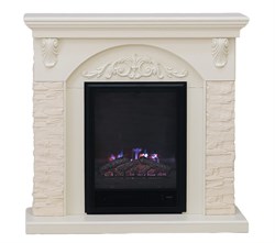 Комплект электрокаминов с искусственным камнем Elekam Avalon бежевый с очагом Pulsar 23G M222050 - фото 4743520