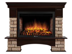 Комплект электрокаминов с искусственным камнем Electrolux EFP/P-3020LS с порталом Firelight Forte Wood 30 камень тем., шпон венге M227522 - фото 4743528