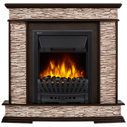 Комплект электрокаминов с искусственным камнем Electrolux EFP/P-1020LS с порталом Firelight Scala Classic сланец скалистый бурый, тёмный дуб M134354 - фото 4743716