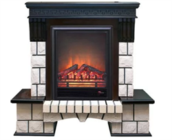 Комплект электрокаминов с искусственным камнем Real-Flame Stone new STD/EUG AO (DN) с очагом Eugene M28010 - фото 4744013