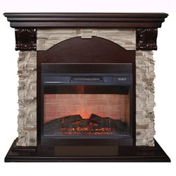 Комплект электрокаминов с искусственным камнем Real-Flame Dublin ROCK STD/EUG/24 AO с очагом Irvine 24 M68436 - фото 4744090
