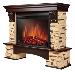 Комплект электрокаминов с искусственным камнем Electrolux EFP/P-2620RLS с порталом Firelight Pietra 26/30S камень сланец натуральный, шпон темный дуб M231553 - фото 4744663