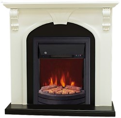 Пристенный электрокамин Elekam Riverton светлый беж с черным с очагом Spark M233222 - фото 4745705