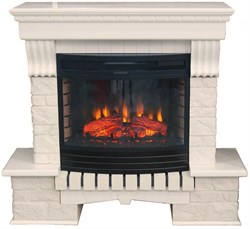 Пристенный электрокамин InterFlame Экстер (бежевый) с очагом Panoramic 25 LED FX M237375 - фото 4745718