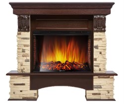 Пристенный электрокамин Electrolux EFP/P-2720RLS с порталом Firelight Pietra 25S камень сланец натуральный, шпон темный дуб M231658 - фото 4745969