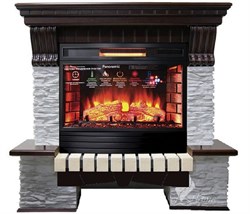 Пристенный электрокамин InterFlame Экстер Сланец (темный дуб) с очагом Panoramic 25 LED FX M232125 - фото 4746158