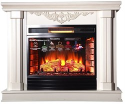 Пристенный электрокамин InterFlame Джениус (бежевый) с очагом Panoramic 25 LED FX QZ M232109 - фото 4746777