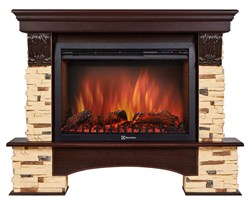 Пристенный электрокамин Electrolux EFP/P-3020LS с порталом Firelight Pietra 26/30S камень сланец натуральный, шпон темный дуб M231555 - фото 4747077