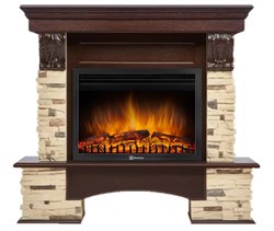 Пристенный электрокамин Electrolux EFP/P-2520LS с порталом Firelight Pietra 25S камень сланец натуральный, шпон темный дуб M231691 - фото 4747410