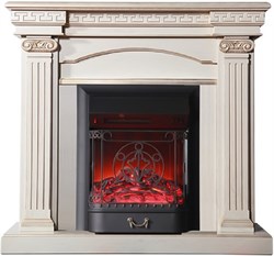 Пристенный электрокамин InterFlame Афина (бежевый с золотой патиной) с очагом Fobos /Majestic M237372 - фото 4747491