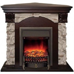 Камин угловой для дома электрический Real-Flame Dublin ROCK Corner STD/EUG 24 AO с очагом Fobos s Lux BL/BR, Majestic s Lux BL/BR M67396 - фото 4748270