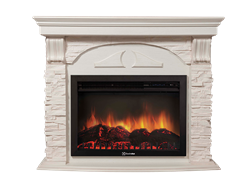 Угловой электрокамин Electrolux EFP/P-2520LS с порталом Firelight Torre 25U (угловой) камень белый, шпон белёный дуб M133027 - фото 4748447