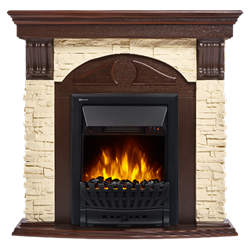 Угловой электрокамин Electrolux EFP/P-1020LS с порталом Firelight Torre Classic U (угловой) камень слоновая кость, темный дуб M134385 - фото 4748569