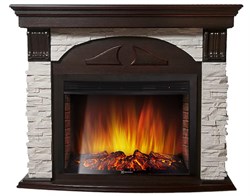 Угловой электрокамин Electrolux EFP/P-2720RLS с порталом Firelight Torre 25U (угловой) камень белый, шпон темный дуб M231644 - фото 4748792