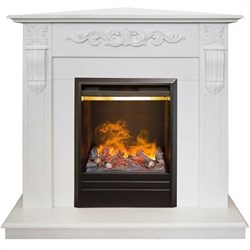 Камин угловой электрический с 3D эффектом пламени Real-Flame Dominica Corner STD/EUG WT с очагом 3D Olympic M67627 - фото 4748862