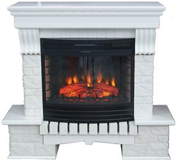 Угловой электрокамин InterFlame Экстер угловой (белый) с очагом Panoramic 25 LED FX M232261 - фото 4748942