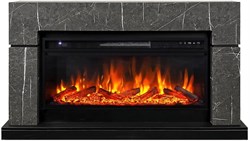 Линейный электрокамин Royal Flame Lindos 42 SFT Stone Touch серый мрамор c очагом Vision 42 LOG LED M235954 - фото 4750085
