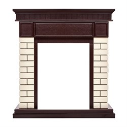 Классический портал для камина Firelight Bricks Classic кирпич Бежевый/шпон Тёмный дуб M98547 - фото 4759454