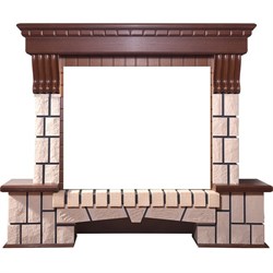 Широкий портал InterFlame Экстер под очаги Panoramic 28 LED FX Sirius 30 LED FX Jupiter FX (тёмный дуб  венге) M65580 - фото 4760563