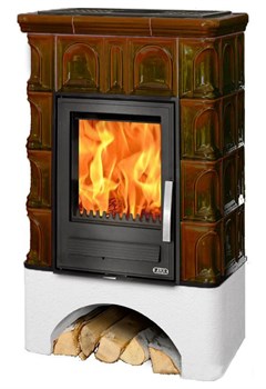 Дровяная печь ABX Britania K белый цоколь, коричневая M213842 - фото 4765589