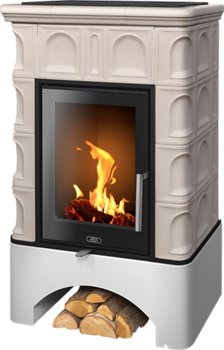 Дровяная печь ABX Britania EXclusive белый цоколь, перламутр M213825 - фото 4765796