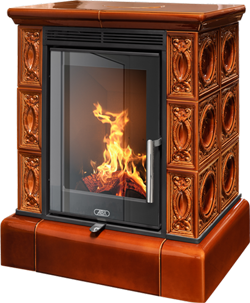 Дровяная печь ABX Helvetia EXclusive кафельный цоколь, коричневая M213883 - фото 4766226