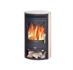 Дровяная печь ABX Pori 5 черная сталь, бразильский песчаник (прямой) с верхней плитой M18477 - фото 4766465