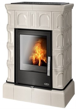 Дровяная печь ABX Britania KPI кафельный цоколь, перламутр M213873 - фото 4767236